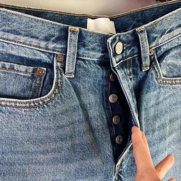 Boyish Tommy Jeans Cropped Rigid High Rise Straight Leg Sz 26 in GREED - Picture 4 of 13